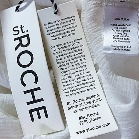 ST. ROCHE “Willow” Embroidery Floral Shirtdress – White/Navy (Size S) – NWT 💙 - Picture 10 of 10